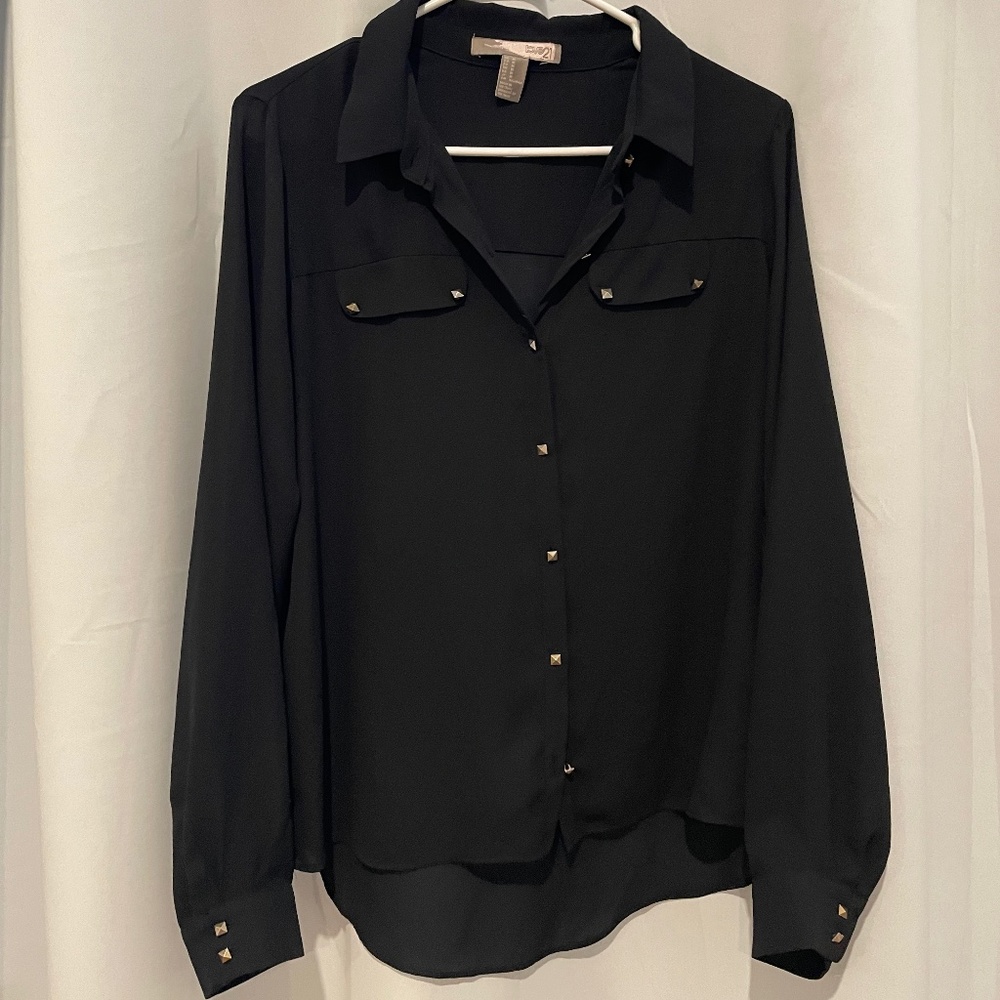 Black blouse with Diamond buttons